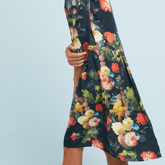 NWT🌸Anthropologie Floral V-Neck Dress The Odells - Picture 3 of 4